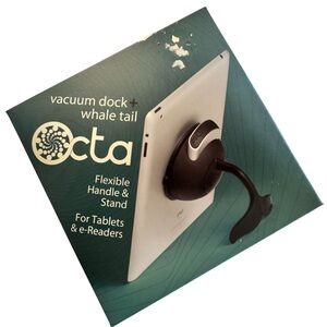 Vacuum Dock + Whale Tail Flexible Tablet Stand - Black